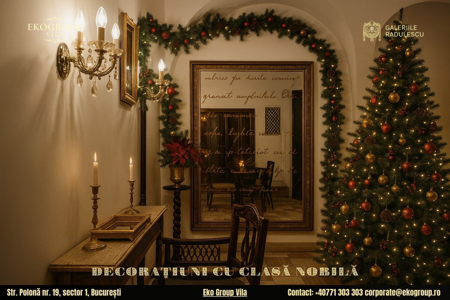 Decoratiuni de Craciun la Eko Group Vila: Eleganța Nobiliară a Epocii Interbelice Redescoperită